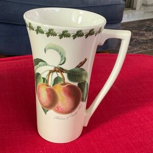 Portmeirion White Latte Mug with “Princess of Orange Pear”